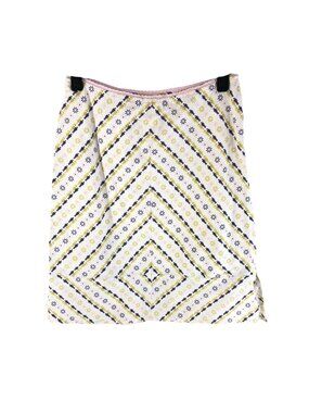 Fossil Skirt A Line Novelty Print Floral Figures A Line Purple Yellow Ivory 2